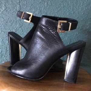 Calvin Klein Black Leather Booties